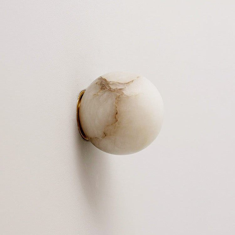 Marble Orb Wall Sconce - LED 1-Light - Modern Japandi Lighting - Image 4
