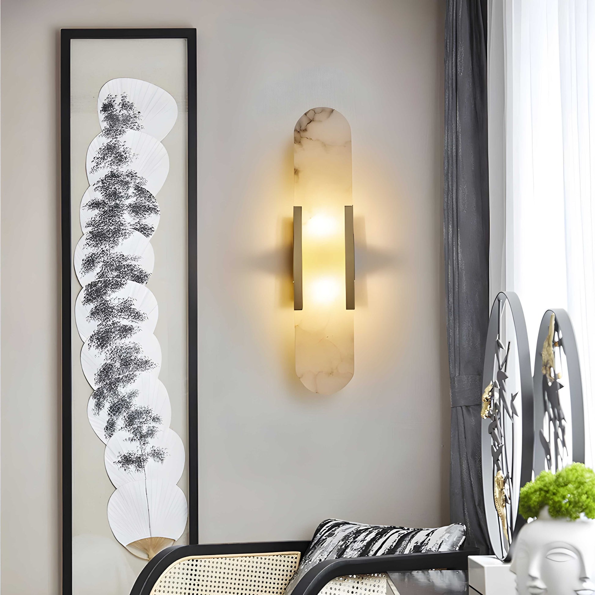 Marble Wall Sconce - Elegant LED Wall Lamp - Modern Lighting Fixture - Image 2