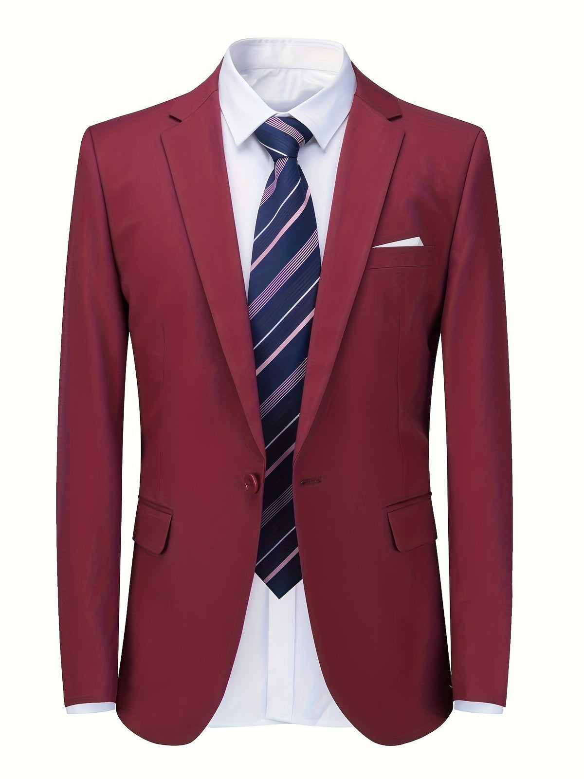 Men's Breathable Tailored-Fit Office Blazer Jacket