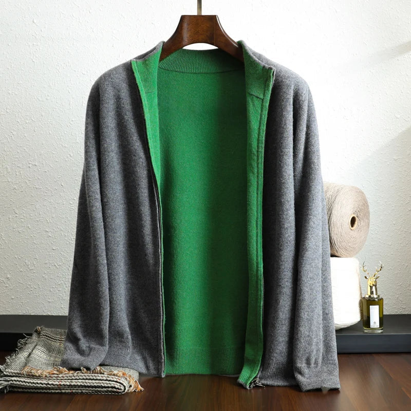 Men's Casual Long-Sleeve Open-Front Cardigan