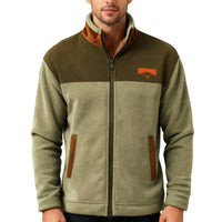 Men's Casual Zip-Up Fleece Jacket with Turn-Down Collar