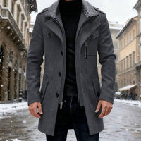 Men's Double-Breasted Tailored Wool Overcoat
