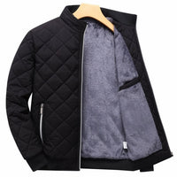 Men's Fleece-Lined Quilted Full-Zip Bomber Jacket