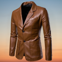 Men's Leather Blazer Jacket