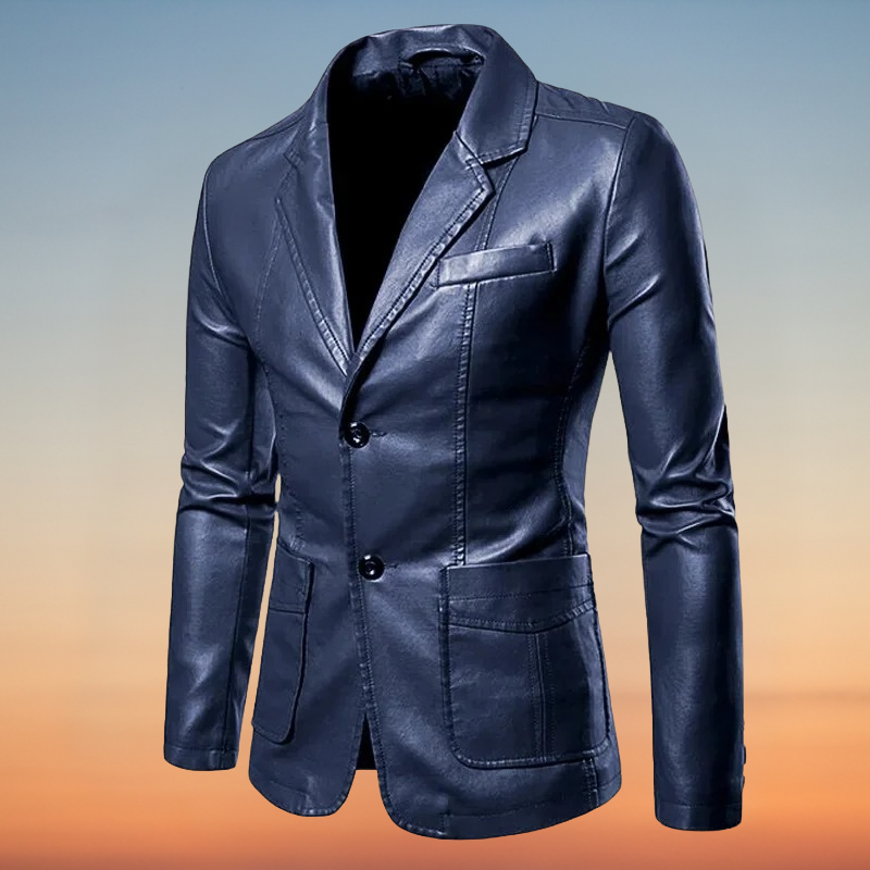 Men's Leather Blazer Jacket