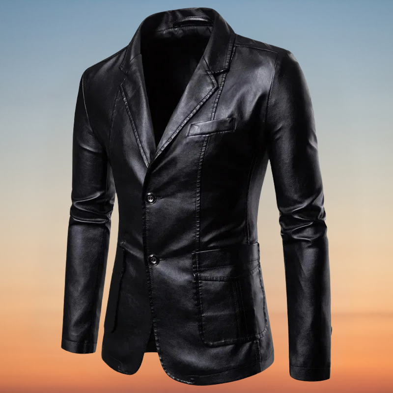 Men's Leather Blazer Jacket