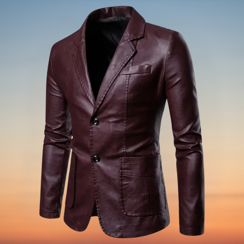 Men's Leather Blazer Jacket