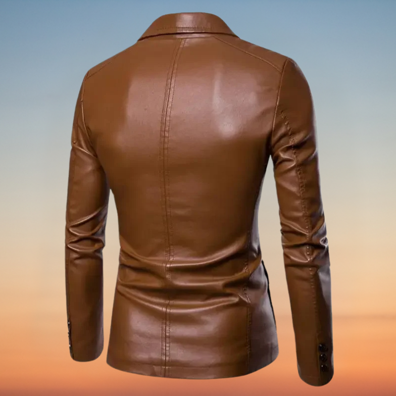 Men's Leather Blazer Jacket