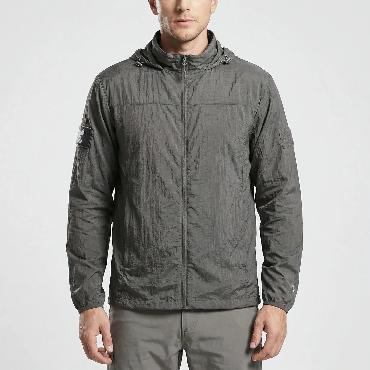 Men's Lightweight Hooded Tactical Windbreaker Jacket
