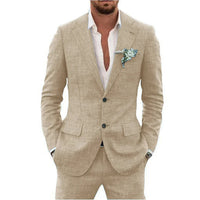 Men's Linen Suit – Elegant Slim Fit for Any Occasion