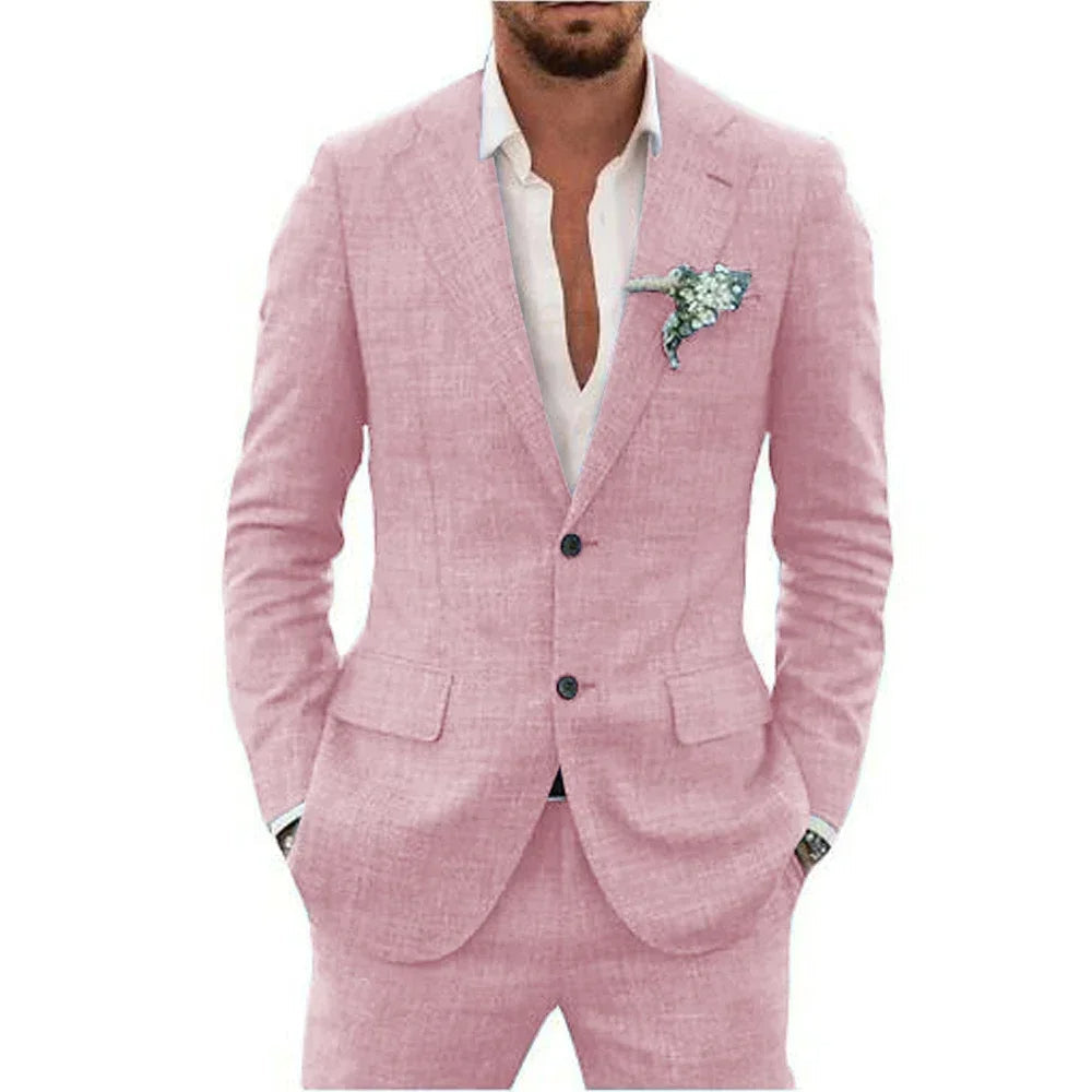 Men's Linen Suit – Elegant Slim Fit for Any Occasion