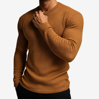 Men's Long Sleeve Crewneck Striped Sweater