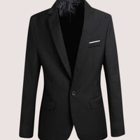 Men's Modern Fit Single-Button Notch Lapel Blazer Suit Jacket