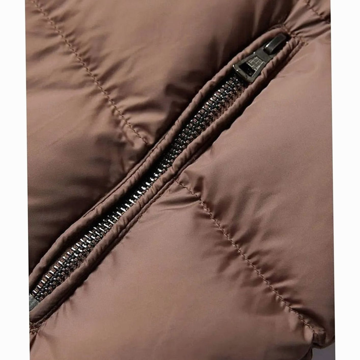 Men's Quilted Faux-Leather Insulated Winter Jacket with Sherpa Collar