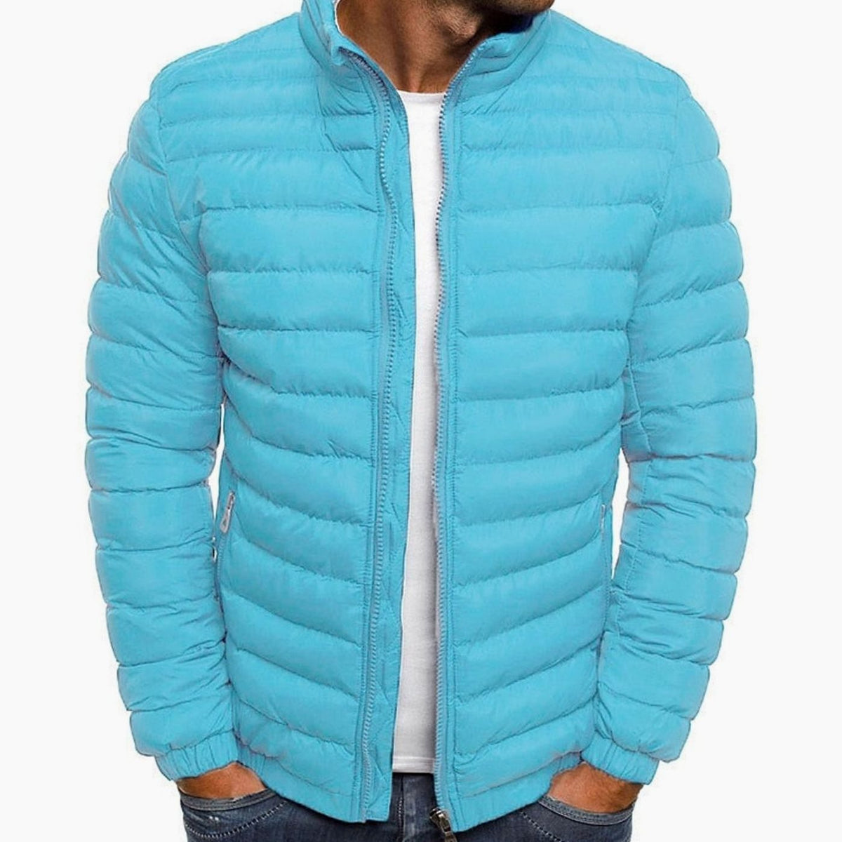 Men's Quilted Lightweight Stand-Collar Puffer Jacket