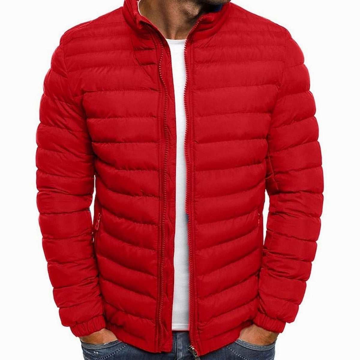Men's Quilted Lightweight Stand-Collar Puffer Jacket