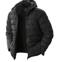 Men's Regular Fit Hooded Quilted Coated Puffer Jacket