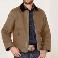 Men's Regular Fit Zip-Front Smart Casual Jacket with Flap Pockets