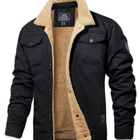 Men's Sherpa-Lined Fleece Collar Winter Jacket