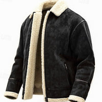 Men's Sherpa-Lined Full-Zip Aviator Bomber Jacket
