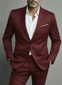Men's Slim Fit Two-Piece Suit for Business & Evening Events