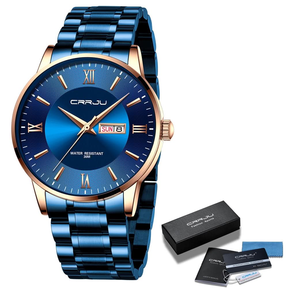 Men’s Stainless Steel Waterproof Sport Quartz Watch