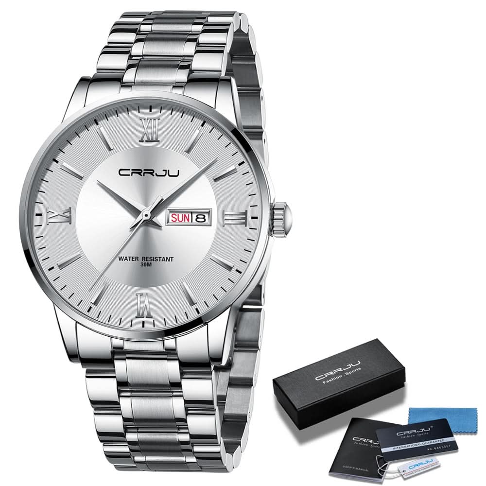 Men’s Stainless Steel Waterproof Sport Quartz Watch