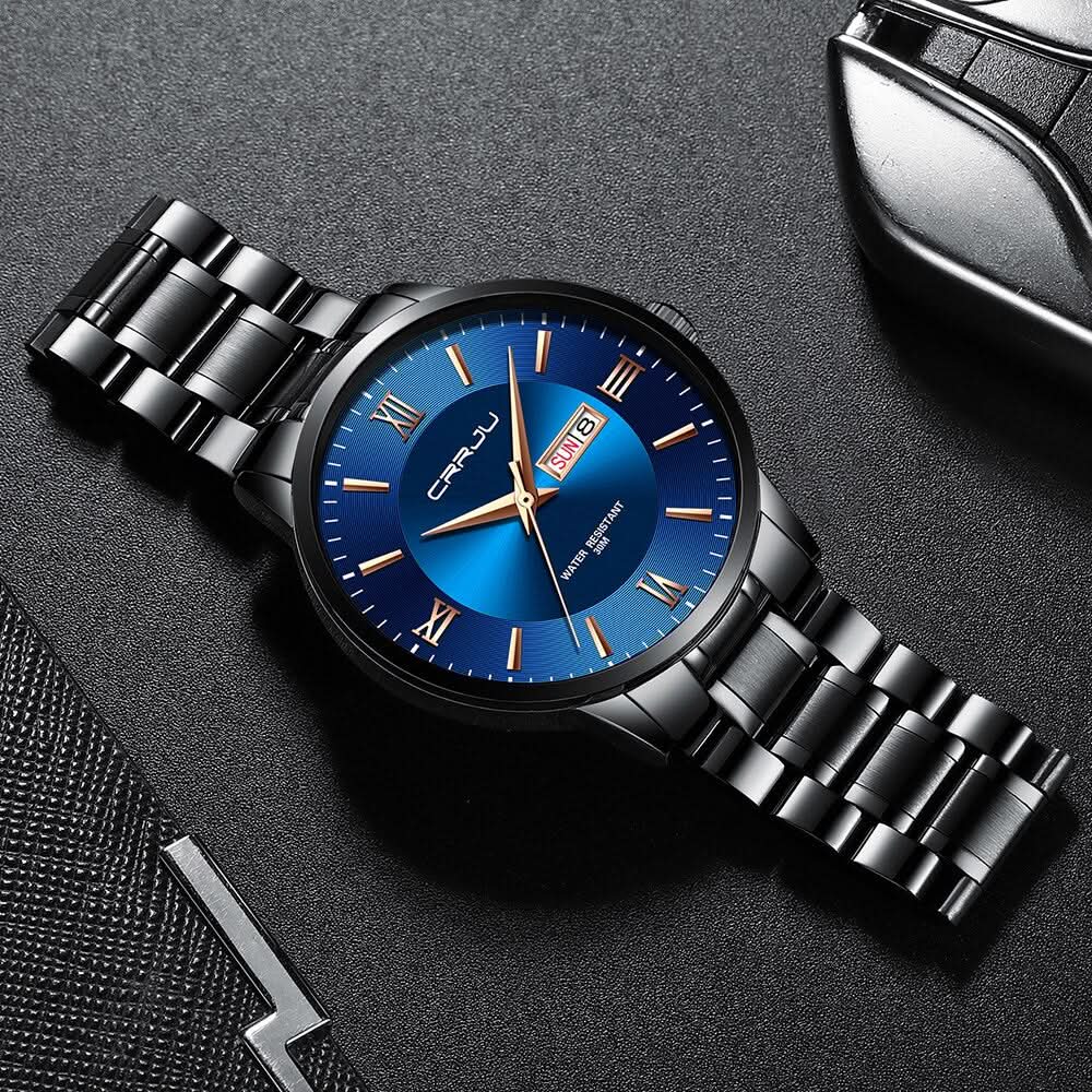 Men’s Stainless Steel Waterproof Sport Quartz Watch