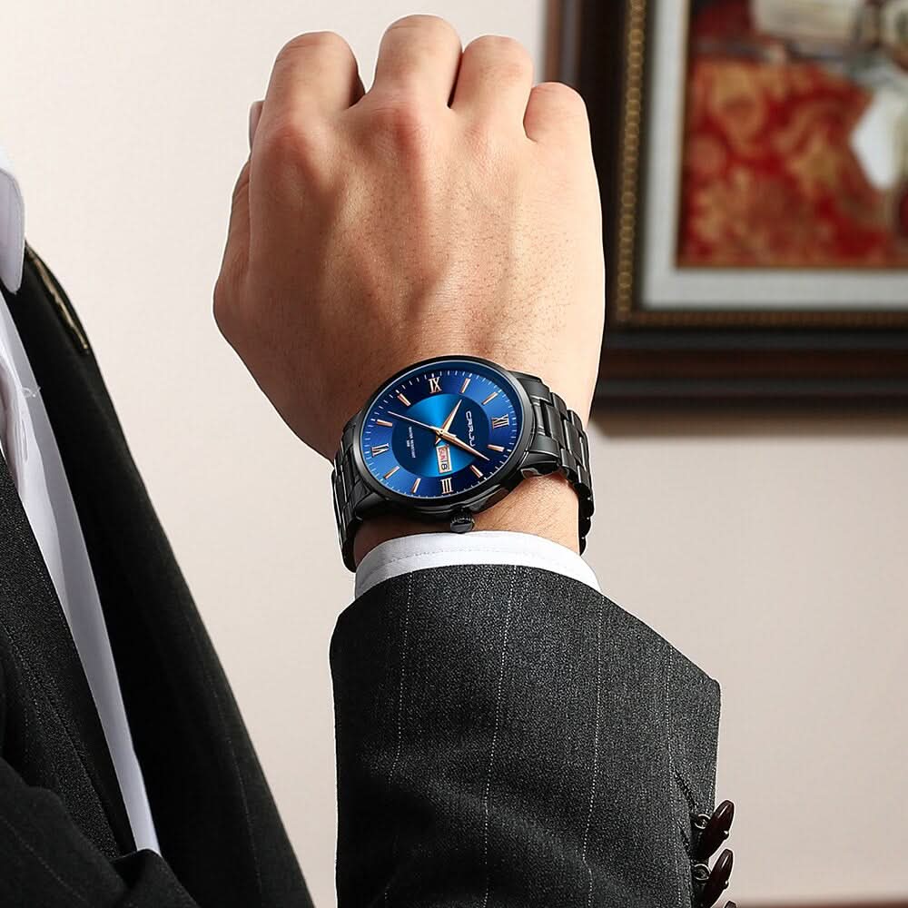 Men’s Stainless Steel Waterproof Sport Quartz Watch