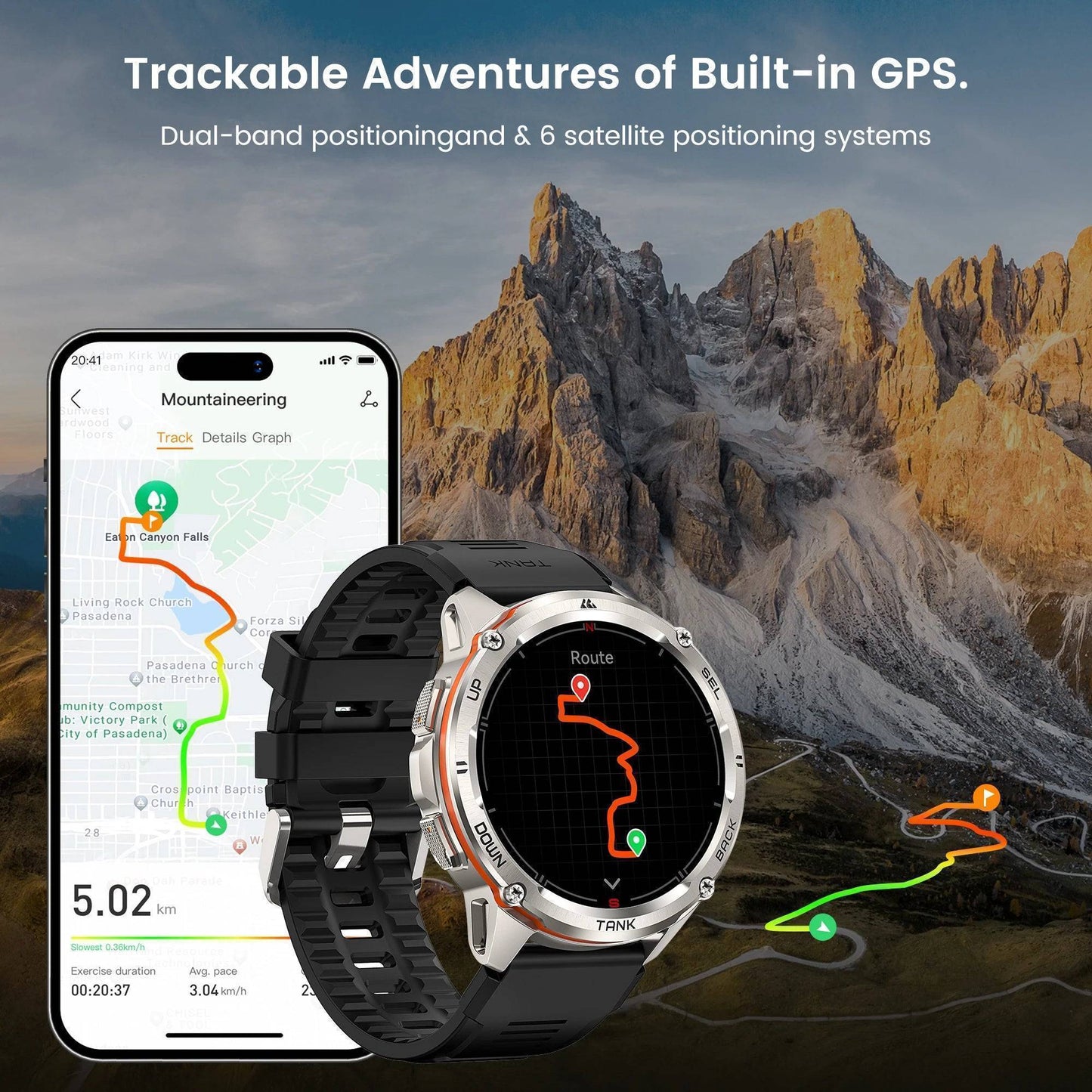 Men's T3 Ultra GPS AMOLED Smartwatch - Rugged Fitness Tracker