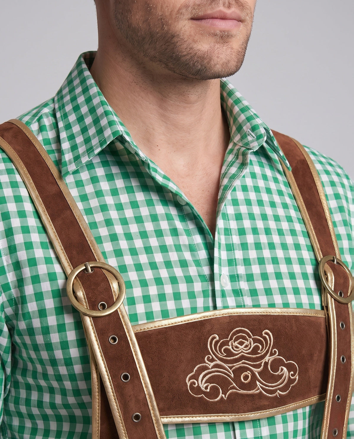Men's Trachten Bib Shorts with Traditional Embroidery