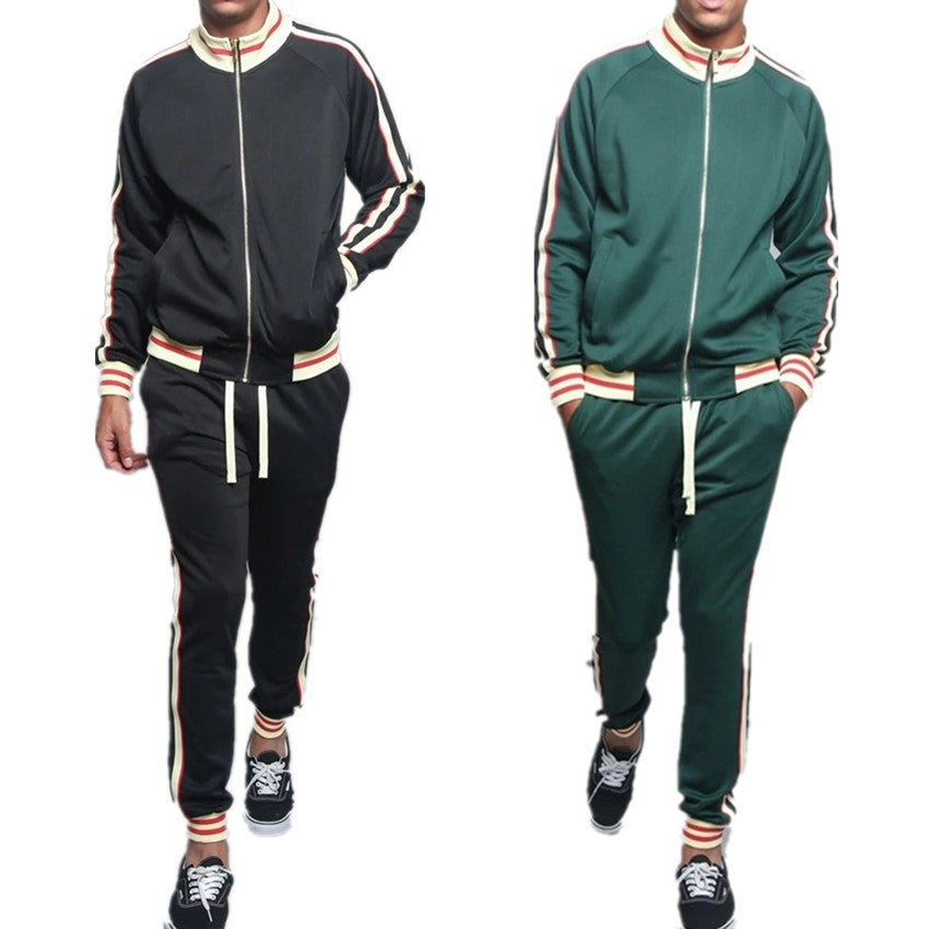 Men's Tracksuit | Striped Jacket & Joggers - Comfort