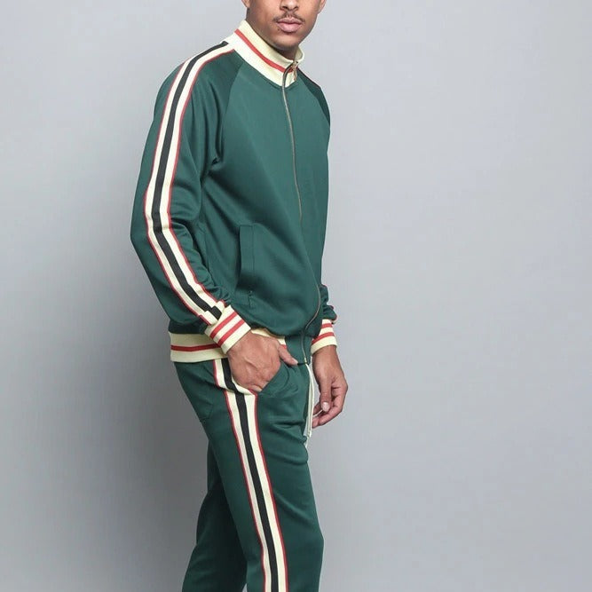 Men's Tracksuit | Striped Jacket & Joggers - Comfort