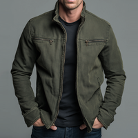 Men’s Vintage Stand-Collar Zip Jacket – Autumn & Winter Jacket for Everyday Wear