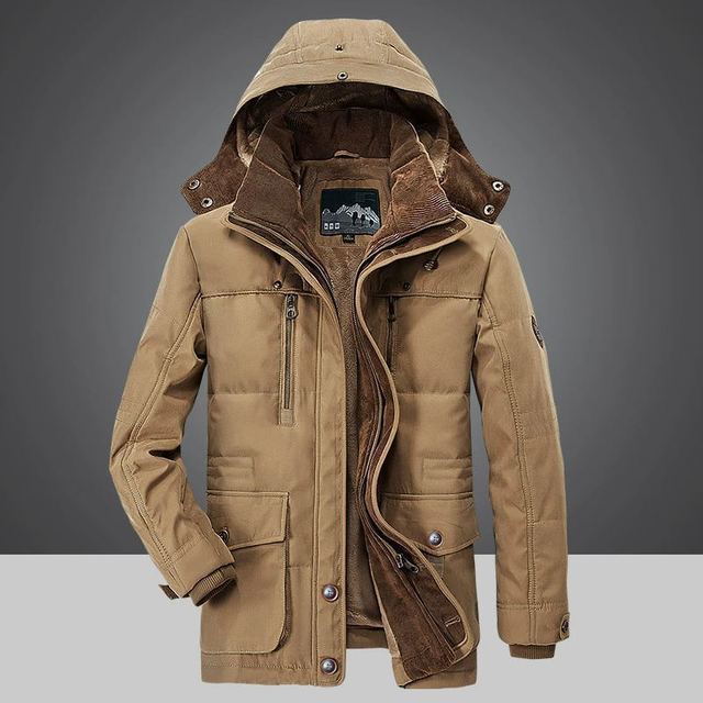 Men's Warm Hooded Down Jacket – Stylish Winter Coat Outerwear