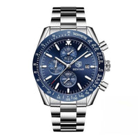 Men’s Waterproof Quartz Watch with Leather Strap
