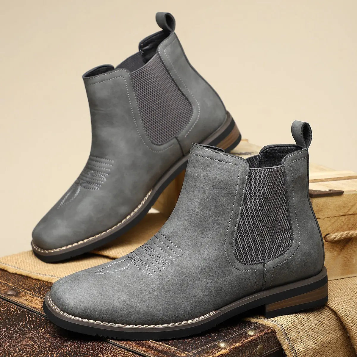 Men's Western-Stitch Chelsea Slip-On Ankle Boots