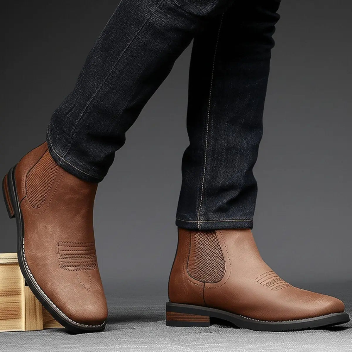 Men's Western-Stitch Chelsea Slip-On Ankle Boots