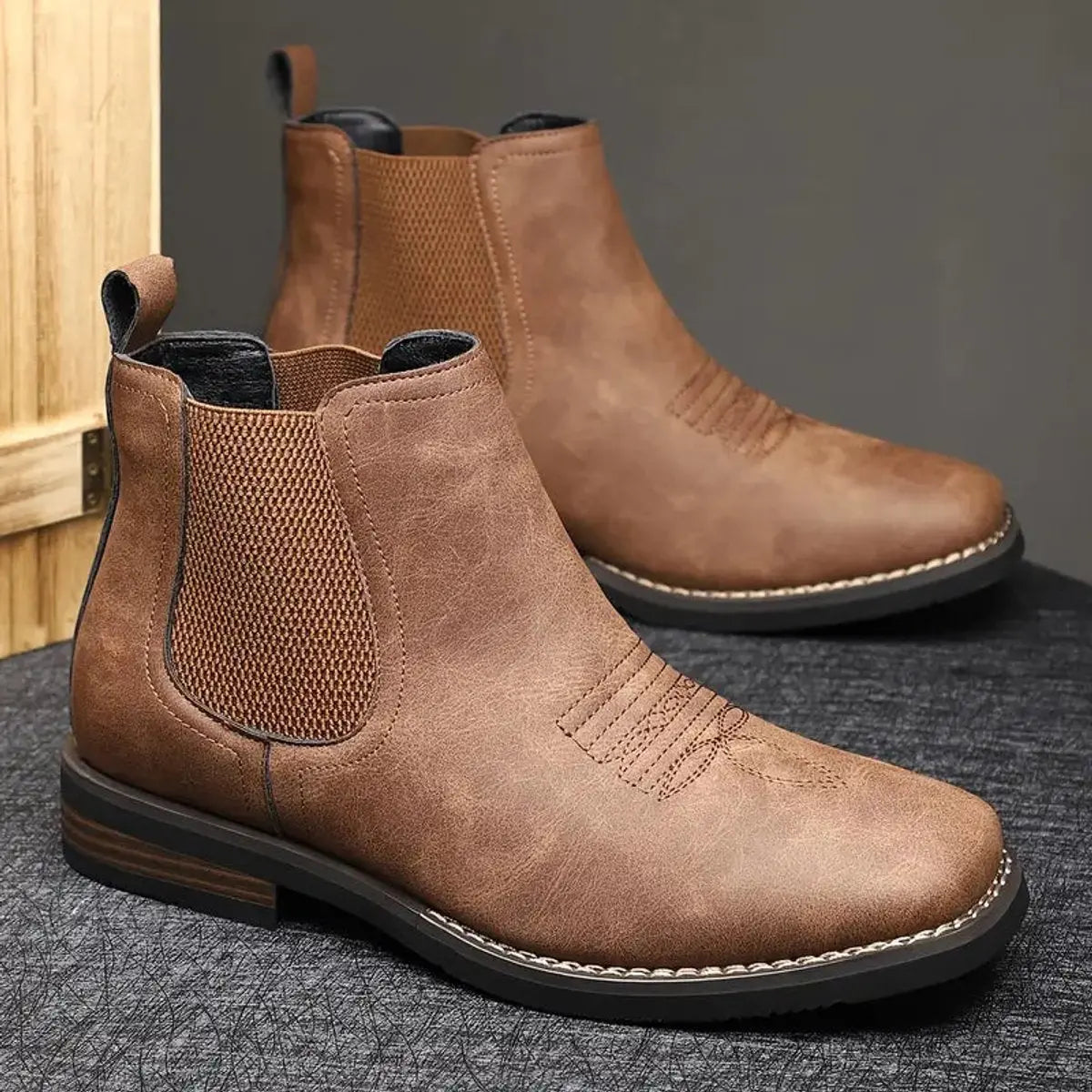Men's Western-Stitch Chelsea Slip-On Ankle Boots
