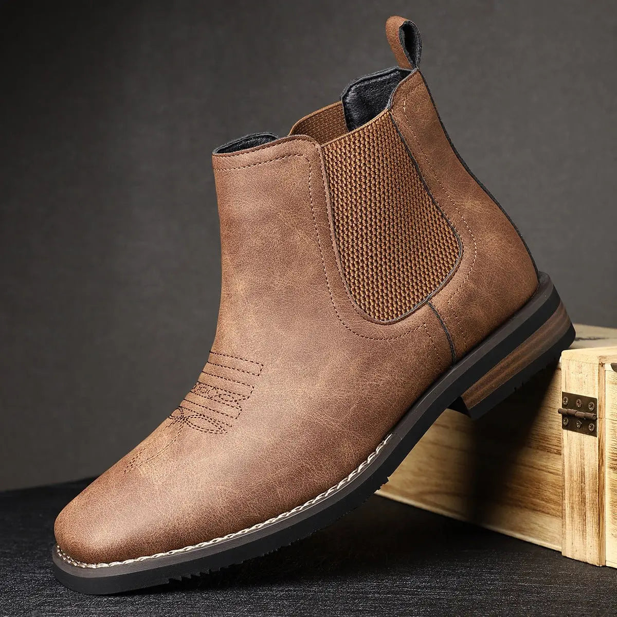 Men's Western-Stitch Chelsea Slip-On Ankle Boots