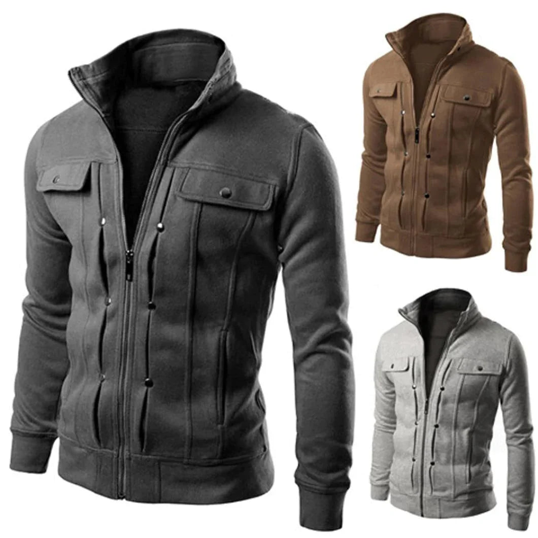 Men's Zip-Up Stand Collar Jacket