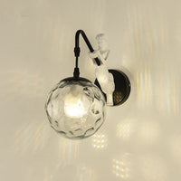 Mermaid Wall Sconce - Glass Globe - Elegant Resin & Iron Lighting