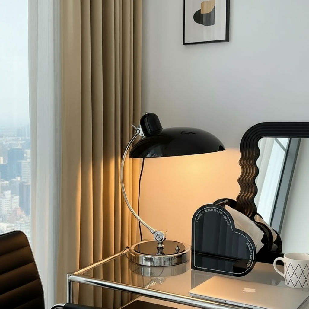 Metal Dome Table Lamp - Stylish Desk Light - Modern Bauhaus Design - Image 5