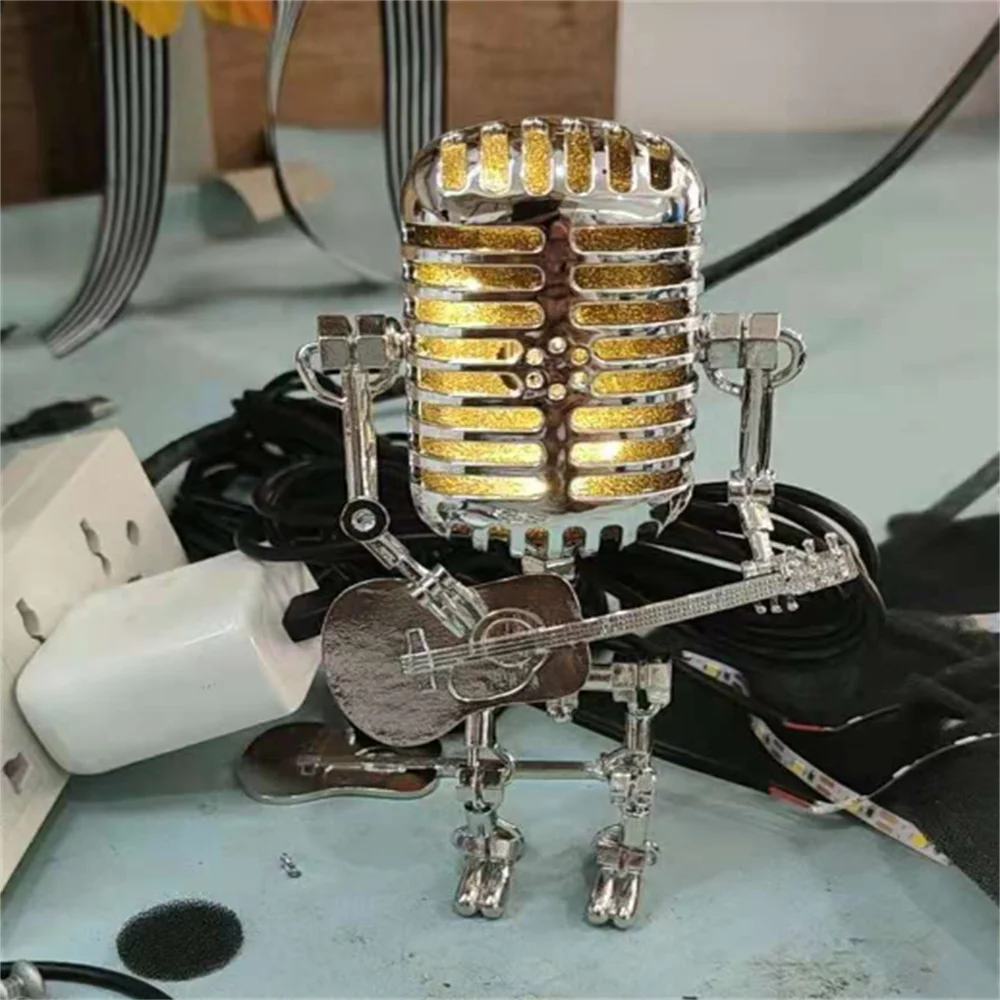Microphone Robot Table Lamp - Music Inspired - Novelty Desk Light - Image 5