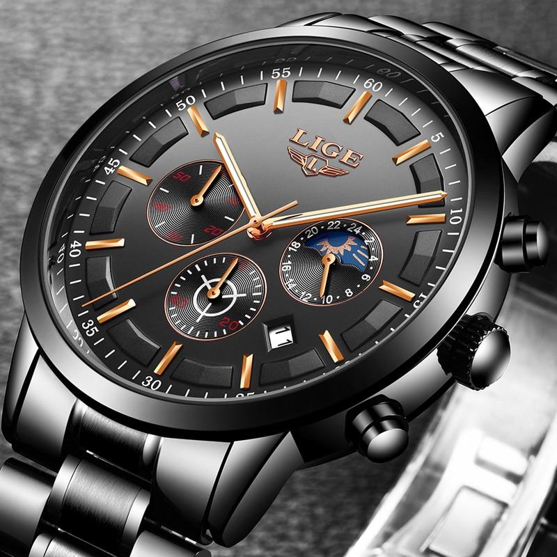 Military Black Steel Watch - Elegant and Stylish