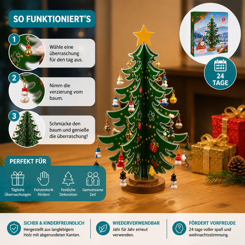 Mini Christmas Tree Ornament Advent Calendar – 24 Days Filled with Holiday Surprises