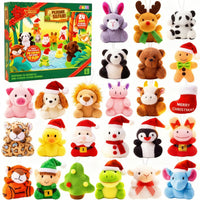 Mini Plush Animal Advent Calendar with 21 Animals and 3 Santa Helpers