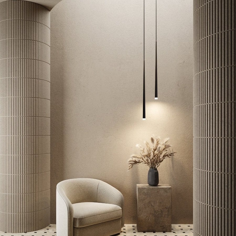Minimalist Black Pendant Lamp - Modern Slim Hanging Light - Image 3