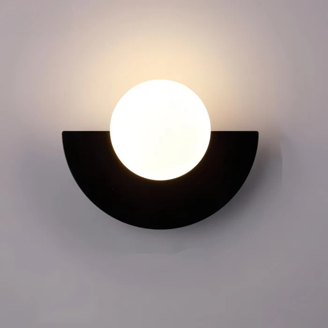 Minimalist Glass Globe Wall Light - Modern Iron Sconce - Stylish LED Fixture - Image 1