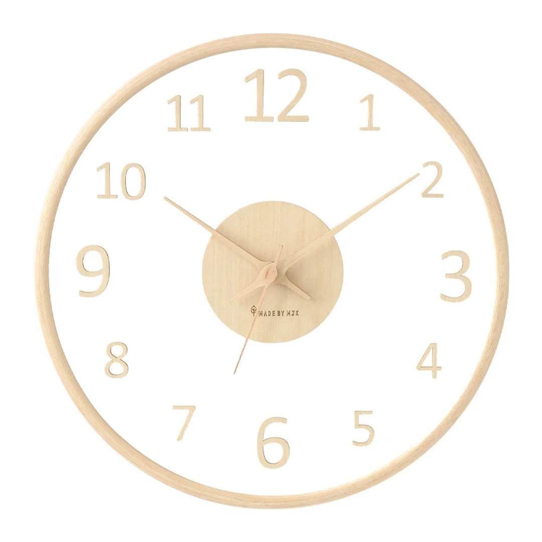 Minimalist Glass Wall Clock - Wooden Frame - Modern Home Decor - Image 6